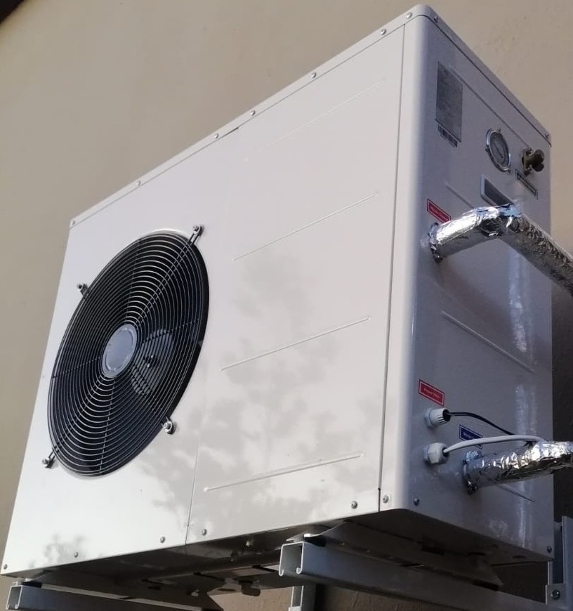 Inverter heat-pump unit installed for water heating