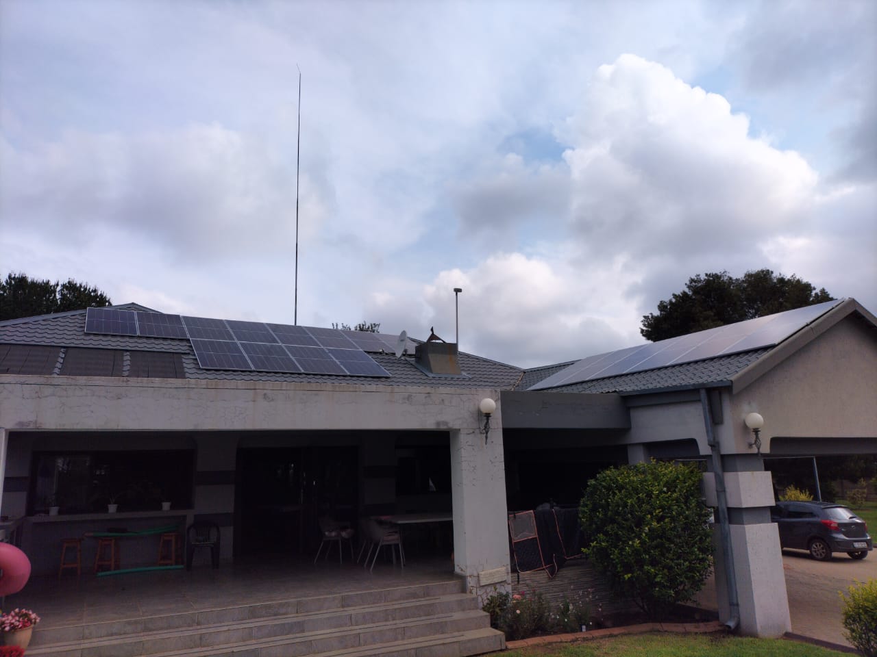 Residential PV solar system installation on a Pretoria rooftop