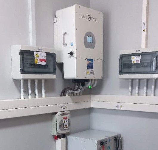 Hybrid solar system with lithium battery backup installed in a South African home